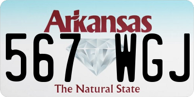 AR license plate 567WGJ