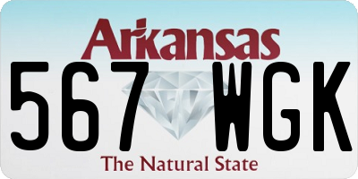 AR license plate 567WGK