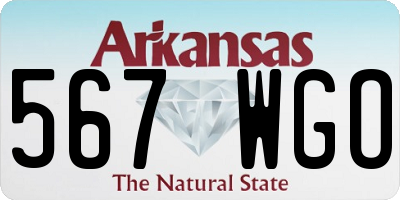 AR license plate 567WGO