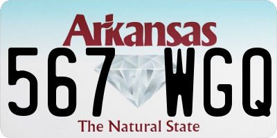 AR license plate 567WGQ