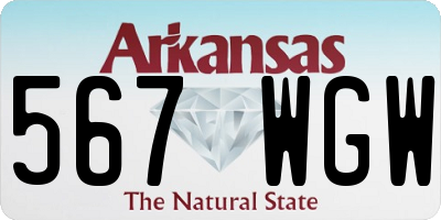 AR license plate 567WGW