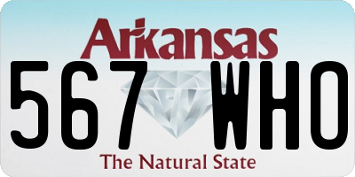AR license plate 567WHO