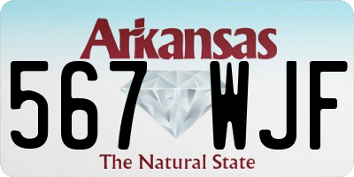 AR license plate 567WJF