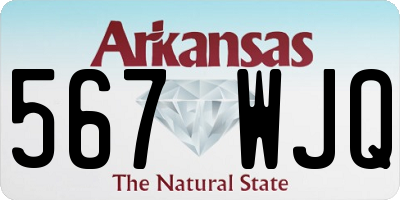 AR license plate 567WJQ