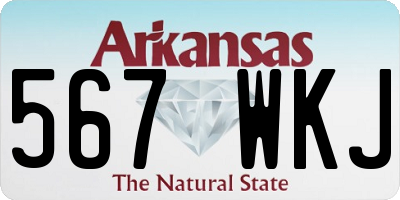AR license plate 567WKJ