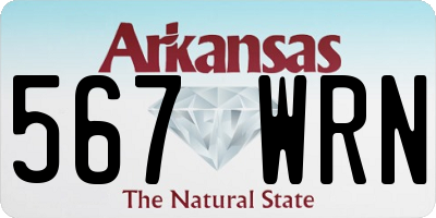 AR license plate 567WRN