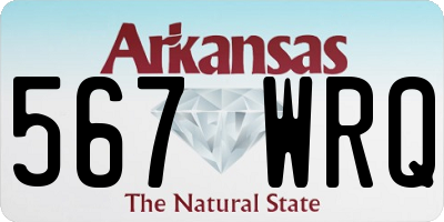 AR license plate 567WRQ