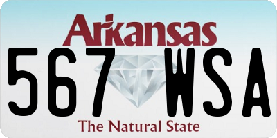 AR license plate 567WSA