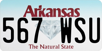 AR license plate 567WSU