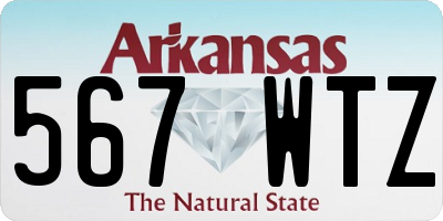 AR license plate 567WTZ