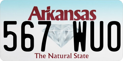 AR license plate 567WUO