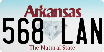 AR license plate 568LAN