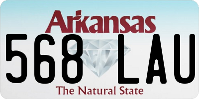 AR license plate 568LAU