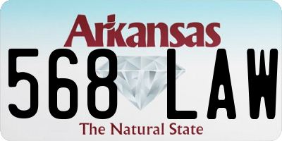 AR license plate 568LAW