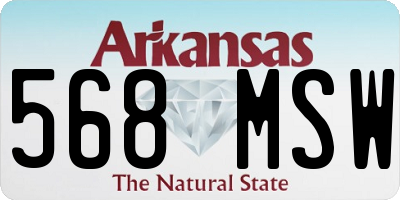 AR license plate 568MSW