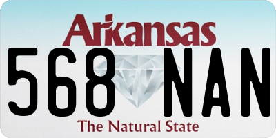 AR license plate 568NAN