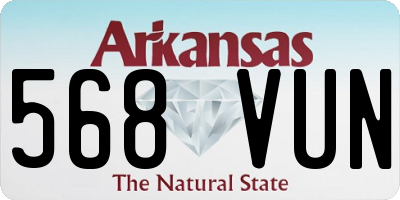 AR license plate 568VUN