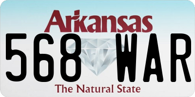 AR license plate 568WAR