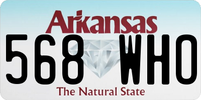 AR license plate 568WHO