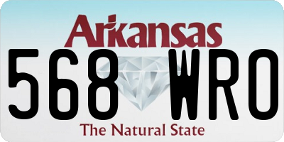 AR license plate 568WRO