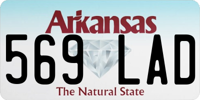 AR license plate 569LAD