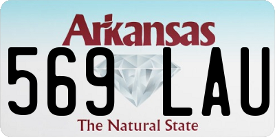 AR license plate 569LAU