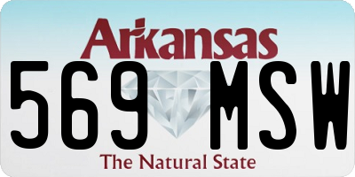 AR license plate 569MSW