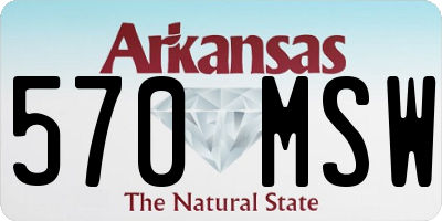 AR license plate 570MSW
