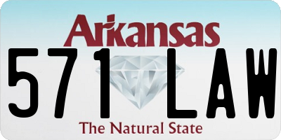 AR license plate 571LAW