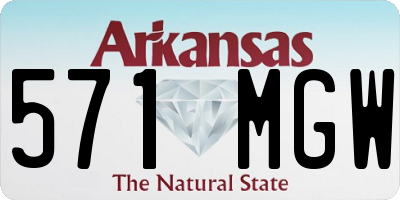 AR license plate 571MGW