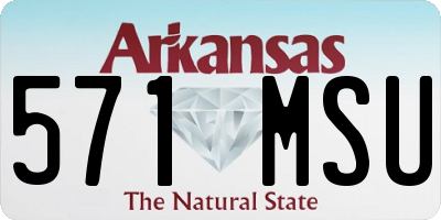 AR license plate 571MSU