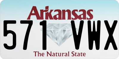 AR license plate 571VWX