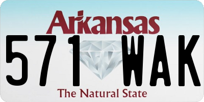 AR license plate 571WAK