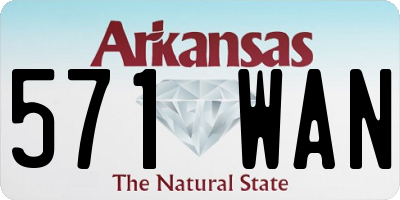 AR license plate 571WAN