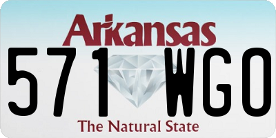 AR license plate 571WGO