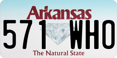 AR license plate 571WHO