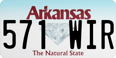 AR license plate 571WIR