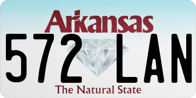 AR license plate 572LAN