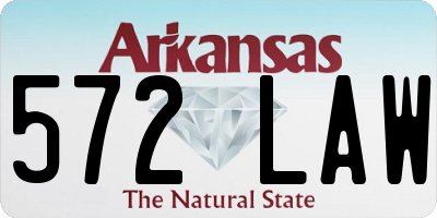 AR license plate 572LAW