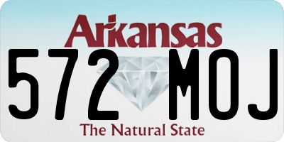 AR license plate 572MOJ