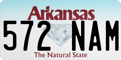 AR license plate 572NAM