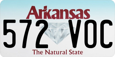 AR license plate 572VOC