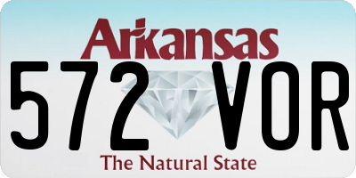 AR license plate 572VOR