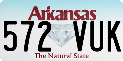 AR license plate 572VUK