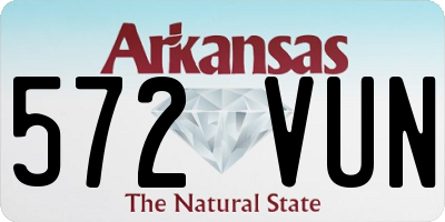 AR license plate 572VUN