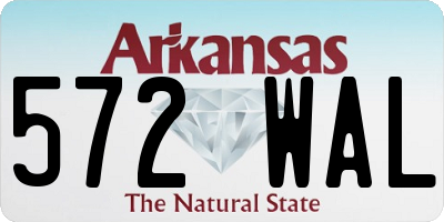 AR license plate 572WAL