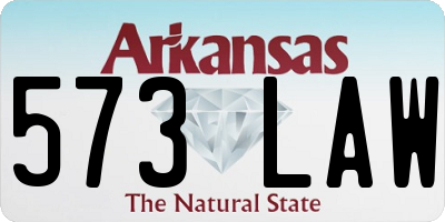 AR license plate 573LAW