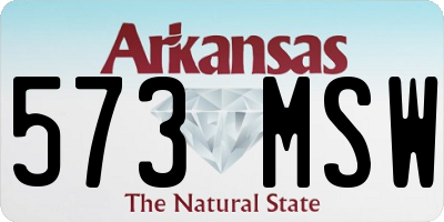 AR license plate 573MSW