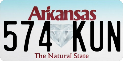 AR license plate 574KUN