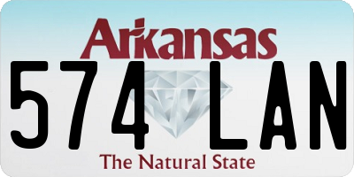 AR license plate 574LAN